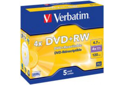 Verbatim DVD+RW (Matt Silver)  4X (Jewel Case)